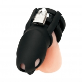 Черная клетка для пениса Silicone Small 2 in Cock Cage With Ball Divider - BlueLine - купить с доставкой в Рязани