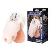 Белая клетка для пениса Silicone Small 2 in Cock Cage With Ball Divider - BlueLine - купить с доставкой в Рязани