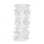 Прозрачная насадка на пенис с шипами и бугорками JELLY JOY LUST CLUSTER CLEAR - Dream Toys - в Рязани купить с доставкой