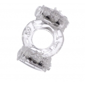 Прозрачное виброкольцо с двумя вибропульками - Toyfa Basic - в Рязани купить с доставкой