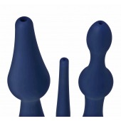 Набор из 3 универсальных насадок для анального душа Universal 3 Piece Silicone Enema Attachment Set - XR Brands - купить с доставкой в Рязани