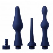 Набор из 3 универсальных насадок для анального душа Universal 3 Piece Silicone Enema Attachment Set - XR Brands - купить с доставкой в Рязани