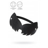 Черная закрытая кожаная маска с ушками кошки - Pecado - купить с доставкой в Рязани