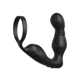 Черный вибростимулятор простаты с эрекционным кольцом Ass-Gasm Pro P-Spot Milker - Pipedream - в Рязани купить с доставкой