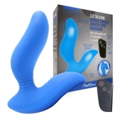 Синий вибромассажер простаты 3,5’’ Remote Control Curve P-spot Massager - 12 см. - Erokay - в Рязани купить с доставкой
