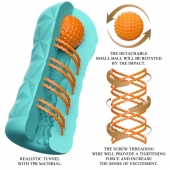 Аквамариновый мастурбатор Victoria - Baile - в Рязани купить с доставкой