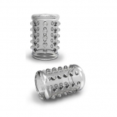 Прозрачная насадка на пенис с шишечками STAY HARD COCK SLEEVE 02 CLEAR - Blush Novelties - в Рязани купить с доставкой