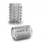Прозрачная насадка с шипами и шишечками STAY HARD COCK SLEEVE 03 CLEAR - Blush Novelties - в Рязани купить с доставкой