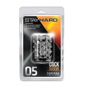 Прозрачная насадка с капельками STAY HARD COCK SLEEVE 05 CLEAR - Blush Novelties - в Рязани купить с доставкой