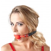 Силиконовый кляп-шар на чёрных ремешках Red Gag silicone - Orion - купить с доставкой в Рязани