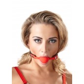 Силиконовый кляп-шар на чёрных ремешках Red Gag silicone - Orion - купить с доставкой в Рязани