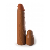 Коричневая насадка на член 2  Silicone X-tension - 20,3 см. - Pipedream - в Рязани купить с доставкой