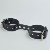 Черные кожаные наручники-фиксатор - Sitabella - купить с доставкой в Рязани
