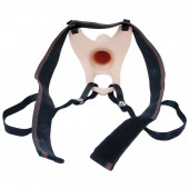 Телесный полый страпон на ремешках - 16,5 см. - Boys of Toys - купить с доставкой в Рязани