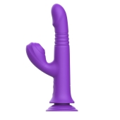 Фиолетовый вибратор-кролик на присоске - 23,8 см. - I-MOON