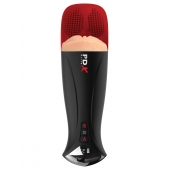 Телесный мастурбатор-вагина в черной колбе с вибрацией Fuck-O-Matic Pro XL - Pipedream - в Рязани купить с доставкой