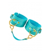 Голубые однослойные кожаные оковы - Pecado - купить с доставкой в Рязани