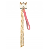 Розовый кожаный поводок с карабином для ошейника - 80 см. - Pecado - купить с доставкой в Рязани