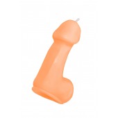 Оранжевая свеча в форме пениса - 47 гр. - Pecado - купить с доставкой в Рязани