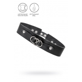 Черный чокер-ошейник со связанными кольцами на подложке - Pecado - купить с доставкой в Рязани