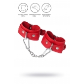 Красные кожаные наручники-браслеты со скруглёнными углами - Pecado - купить с доставкой в Рязани