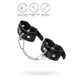 Черные кожаные наручники-браслеты со скруглёнными углами - Pecado - купить с доставкой в Рязани