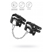 Черные кожаные наручники-браслеты из двух ремешков - Pecado - купить с доставкой в Рязани