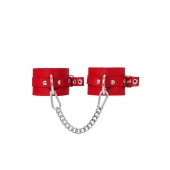 Красные мягкие кожаные оковы с люверсами - Pecado - купить с доставкой в Рязани