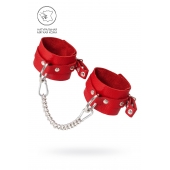 Красные мягкие кожаные оковы с люверсами - Pecado - купить с доставкой в Рязани