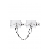 Белые мягкие кожаные оковы с люверсами - Pecado - купить с доставкой в Рязани