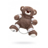 Бондажный набор: бурый мишка с белыми оковами и наручниками - Pecado - купить с доставкой в Рязани