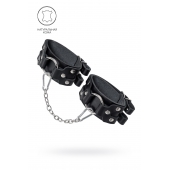 Черные кожаные оковы с двумя ремешками - Pecado - купить с доставкой в Рязани