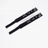 Черные кожаные оковы с регулируемыми ремешками - Crazy Handmade - купить с доставкой в Рязани