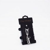 Черные кожаные наручники с хромированной фурнитурой - Crazy Handmade - купить с доставкой в Рязани