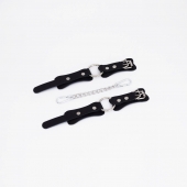 Черные кожаные наручники с кольцом - Crazy Handmade - купить с доставкой в Рязани