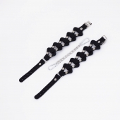 Черные кожаные наручники из звеньев - Crazy Handmade - купить с доставкой в Рязани