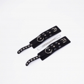 Черные кожаные наручники Sex - Crazy Handmade - купить с доставкой в Рязани