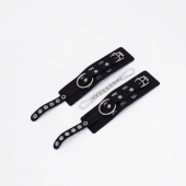 Черные кожаные наручники Sex - Crazy Handmade - купить с доставкой в Рязани