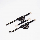 Черные оковы с золотистой фурнитурой - Crazy Handmade - купить с доставкой в Рязани