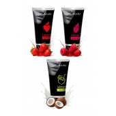 Набор из 3 съедобных лубрикантов JUJU (клубника, малина, кокос) - JuJu - купить с доставкой в Рязани