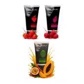 Набор из 3 съедобных лубрикантов JUJU (клубника, малина, тропические фрукты) - JuJu - купить с доставкой в Рязани