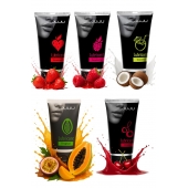 Набор из 5 съедобных лубрикантов JUJU (клубника, малина, тропические фрукты, вишня, кокос) - JuJu - купить с доставкой в Рязани