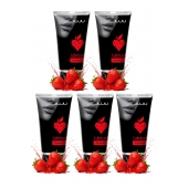 Набор из 5 съедобных лубрикантов JUJU со вкусом клубники - JuJu - купить с доставкой в Рязани