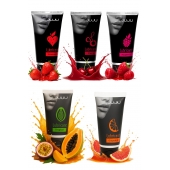 Набор из 5 съедобных лубрикантов JUJU (клубника, малина, тропические фрукты, вишня, грейпфрут) - JuJu - купить с доставкой в Рязани