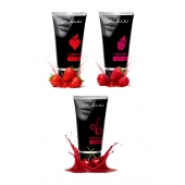 Набор из 3 съедобных лубрикантов JUJU (клубника, малина, вишня) - JuJu - купить с доставкой в Рязани