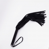 Черный кожаный флоггер - 45 см. - Crazy Handmade - купить с доставкой в Рязани