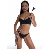 Стек с черным кожаным наконечником в виде сердца и металлической ручкой - 67 см. - Crazy Handmade - купить с доставкой в Рязани