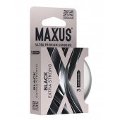 Черные утолщенные презервативы MAXUS Extra Strong с железным кейсом - 3 шт. - Maxus - купить с доставкой в Рязани