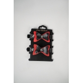 Черно-красные кожаные наручники с бантиками - Crazy Handmade - купить с доставкой в Рязани