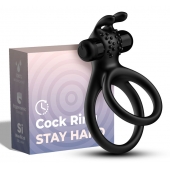 Черное эрекционное виброкольцо с подхватом мошонки Stay Hard - Boys of Toys - в Рязани купить с доставкой